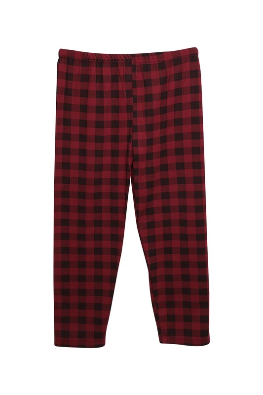 Erkek İnterlok Pijama Takımı 6610 | Kırmızı - Thumbnail