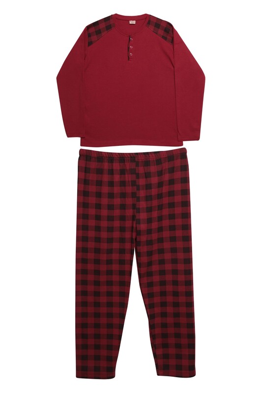 GLISA - Erkek İnterlok Pijama Takımı 6610 | Kırmızı