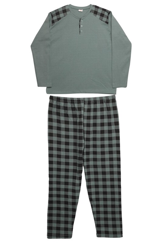 GLISA - Erkek İnterlok Pijama Takımı 6610 | Yeşil