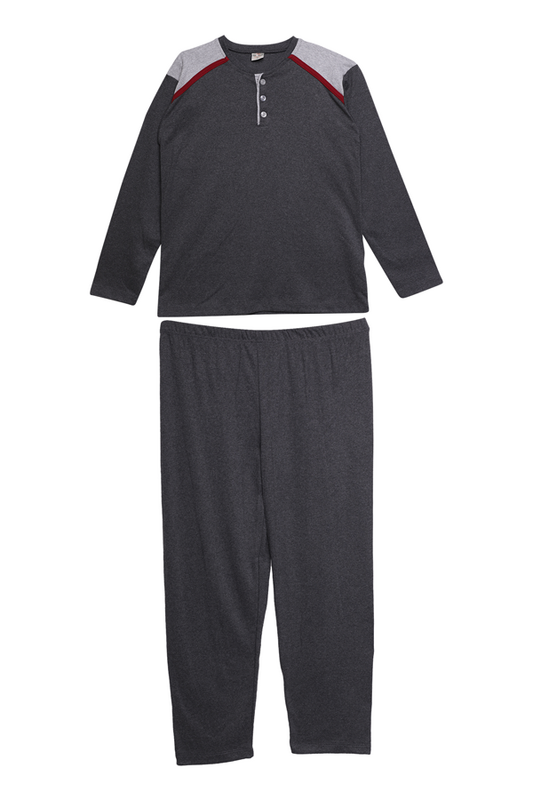 GLİSA - Erkek İnterlok Pijama Takımı 6601 | Antrasit