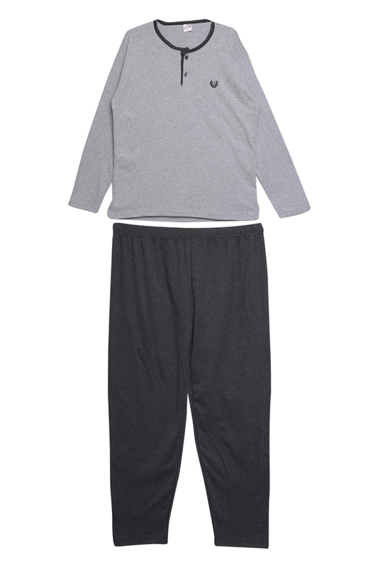 GLİSA - Erkek İnterlok Pijama Takımı 6512 | Gri