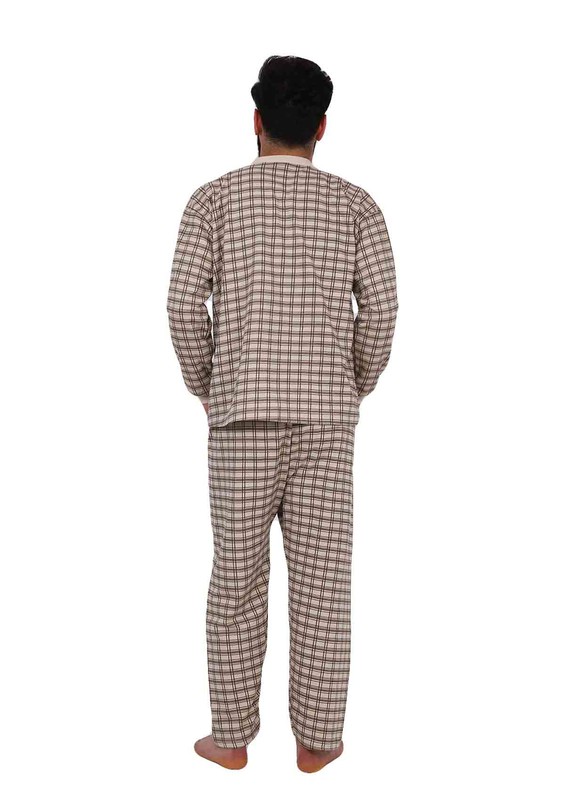 İtan Pijama Takımı 358 | Kahverengi - Thumbnail