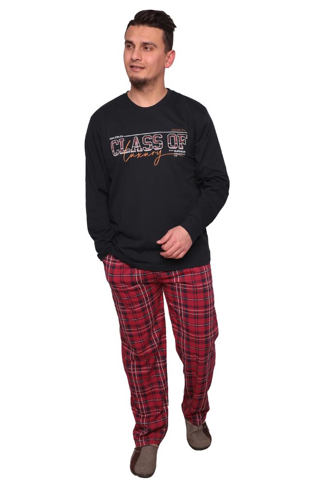 Uzun Kollu Erkek Pijama Takımı 5206 | Siyah
