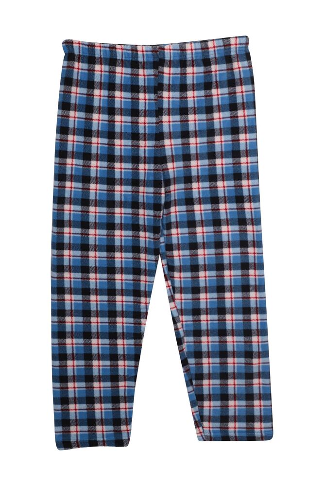 Kareli Uzun Kol Polar Erkek Pijama Takımı 100-5 | Mavi