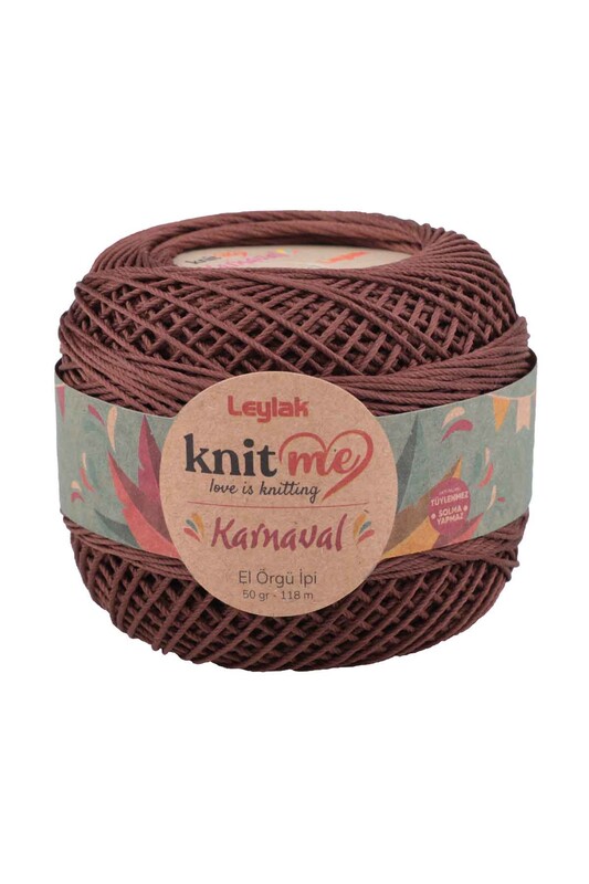 LEYLAK - Knit me Karnaval El Örgü İpi Koyu Kahverengi 00080 50 gr.