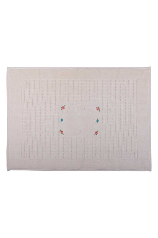 TEKİN - Embroidered Foot Towel 50*70 cm | Ecru