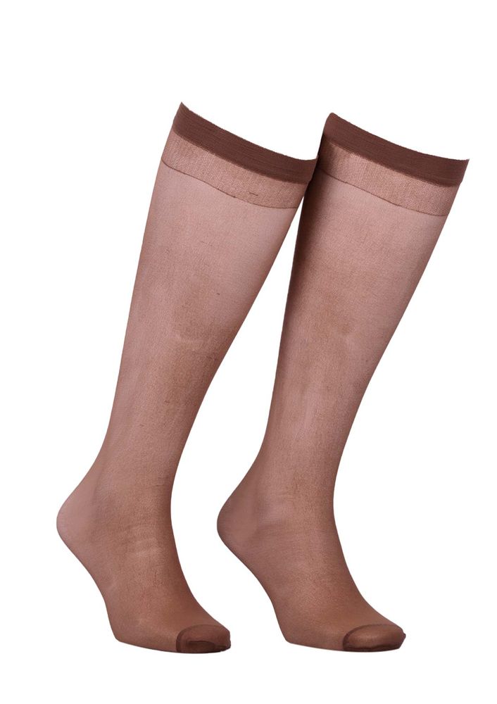 Müjde Thin Elastic Socks 20 006 | Bronze