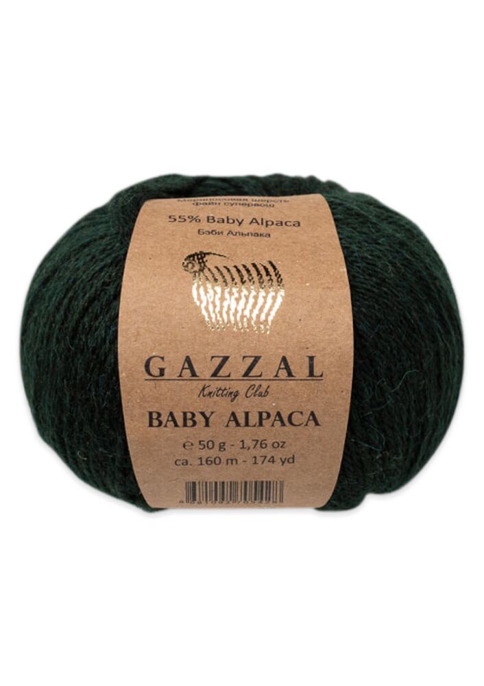 Пряжа Gazzal Baby Alpaca 50г./Тёмно-зелёный 46011