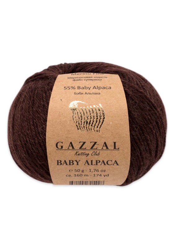 Gazzal - Пряжа Gazzal Baby Alpaca 50г./Коричневый 46004