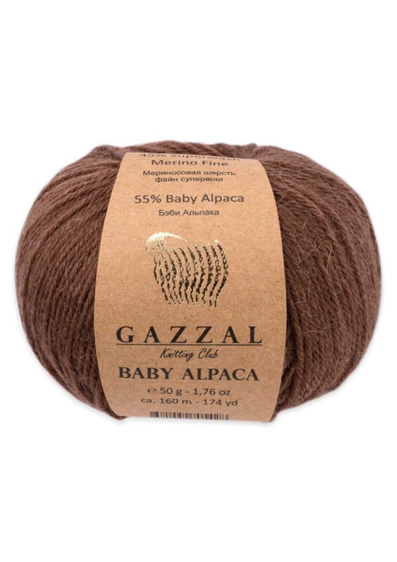Gazzal - Пряжа Gazzal Baby Alpaca 50г./Светло-коричневый 46002