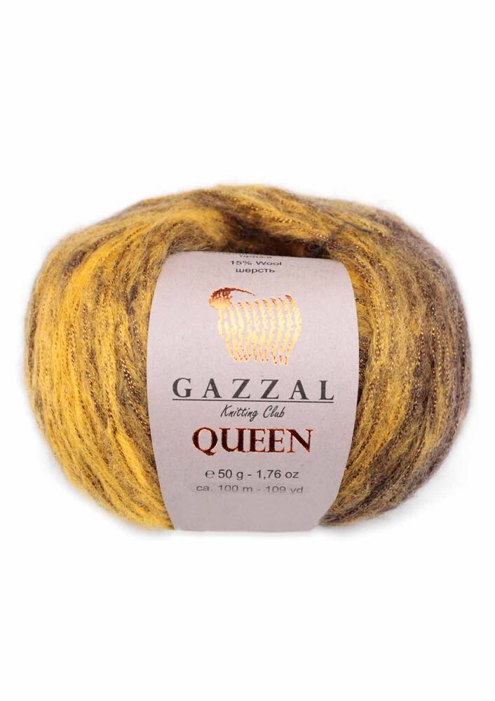 Пряжа Gazzal Queen /Коричнево-жёлтый 2764