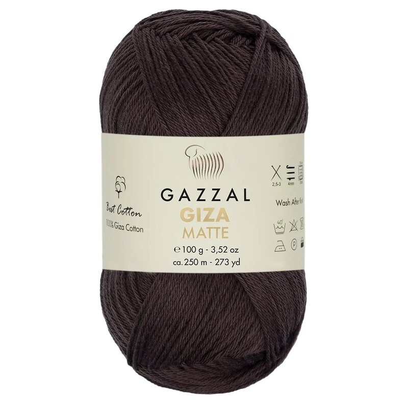 Gazzal - Пряжа Gazzal Giza Matte/Тёмно-коричневый 5586