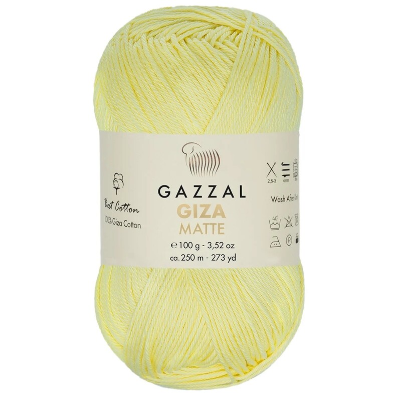 Gazzal - Пряжа Gazzal Giza Matte/Светло-жёлтый 5559