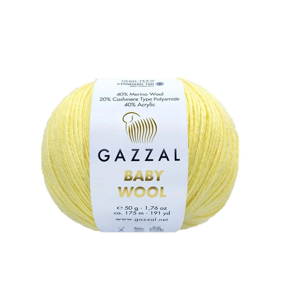Пряжа Gazzal Baby Wool /Светло-жёлтый 833