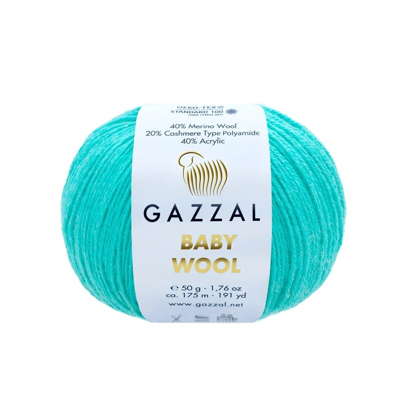 Gazzal - Пряжа Gazzal Baby Wool /Мятный 832