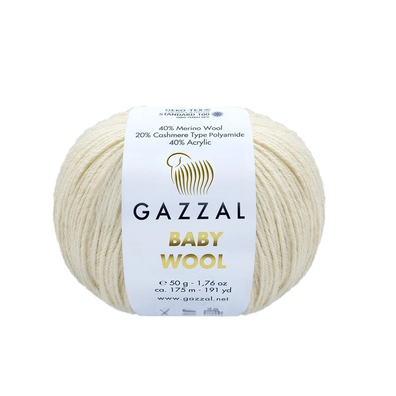 Gazzal - Пряжа Gazzal Baby Wool /Крем 829
