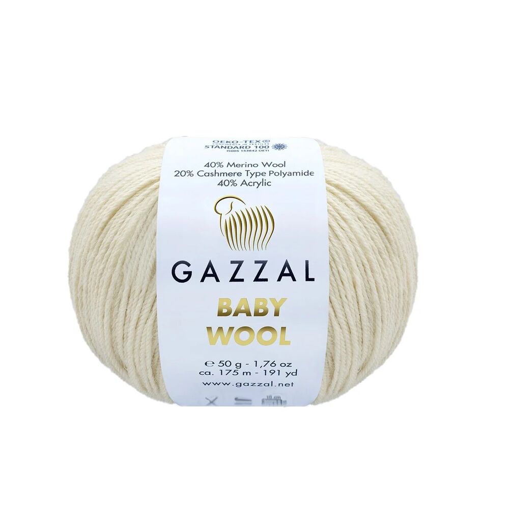 Пряжа Gazzal Baby Wool /Крем 829