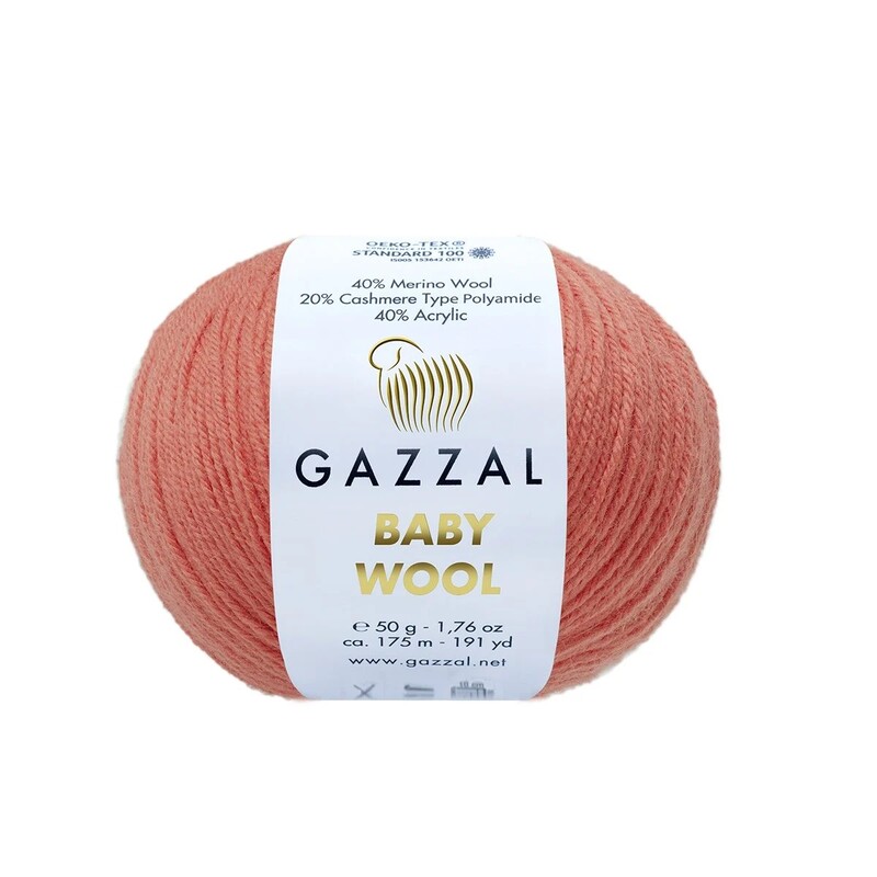 Gazzal - Пряжа Gazzal Baby Wool /Коралл 819