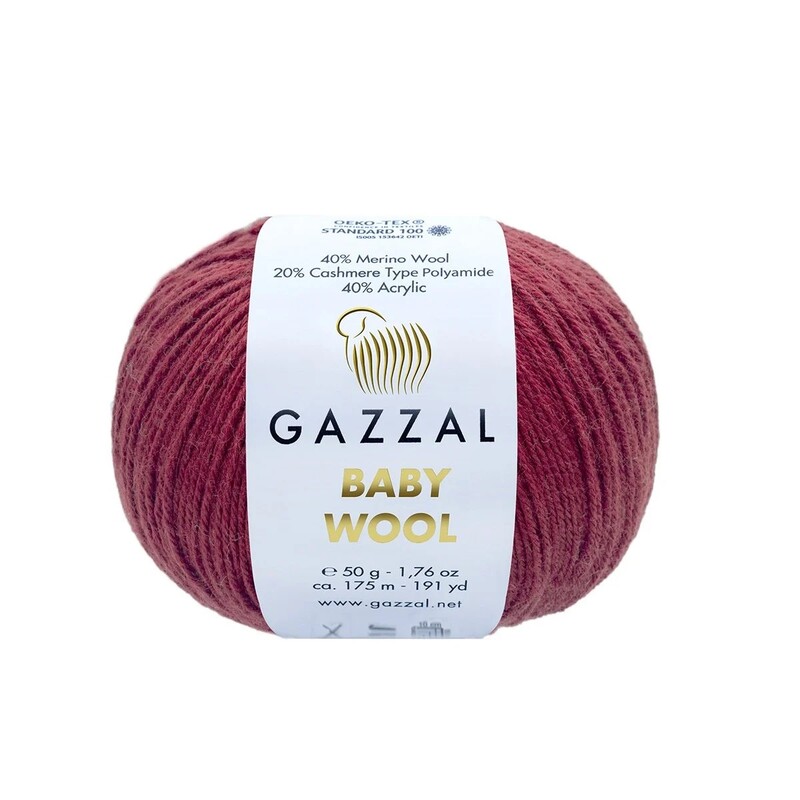 Gazzal - Пряжа Gazzal Baby Wool /Бордовый 816