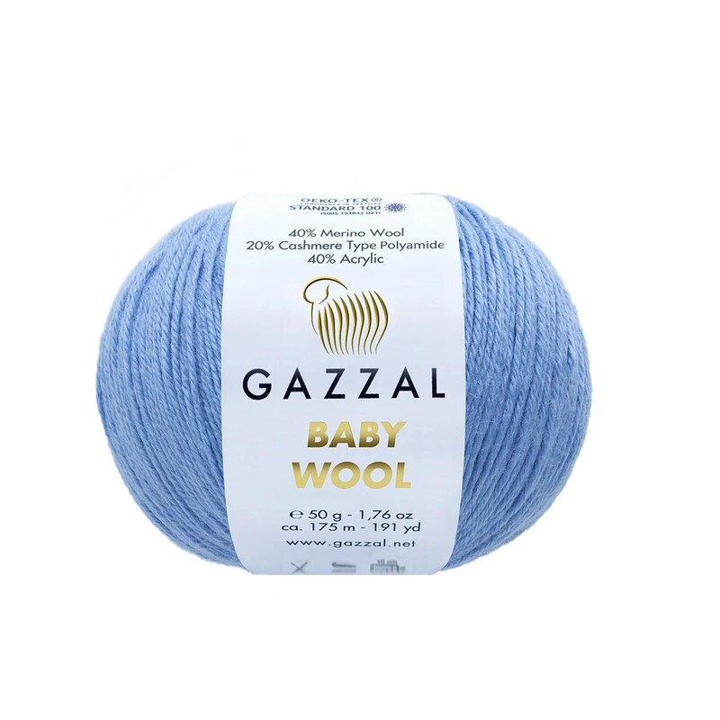 Gazzal - Пряжа Gazzal Baby Wool /Голубой 813