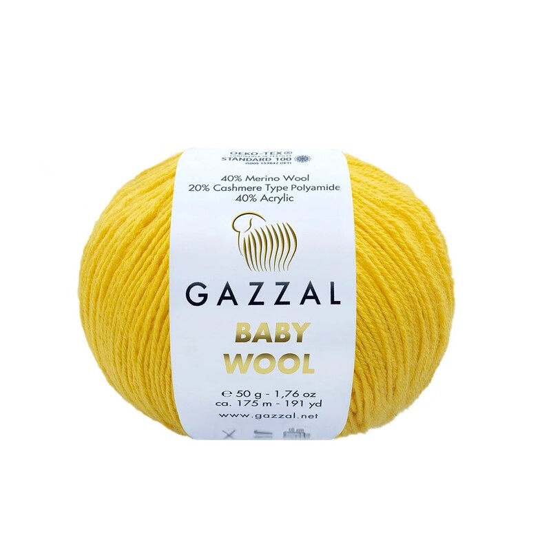Gazzal - Пряжа Gazzal Baby Wool /Лимон 812