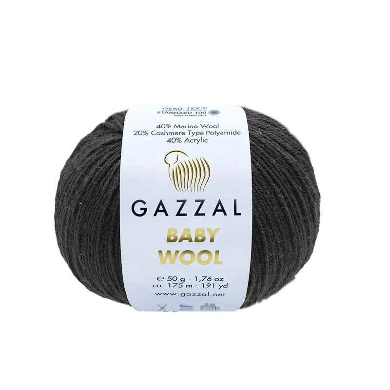 Gazzal - Пряжа Gazzal Baby Wool /Чёрный 803