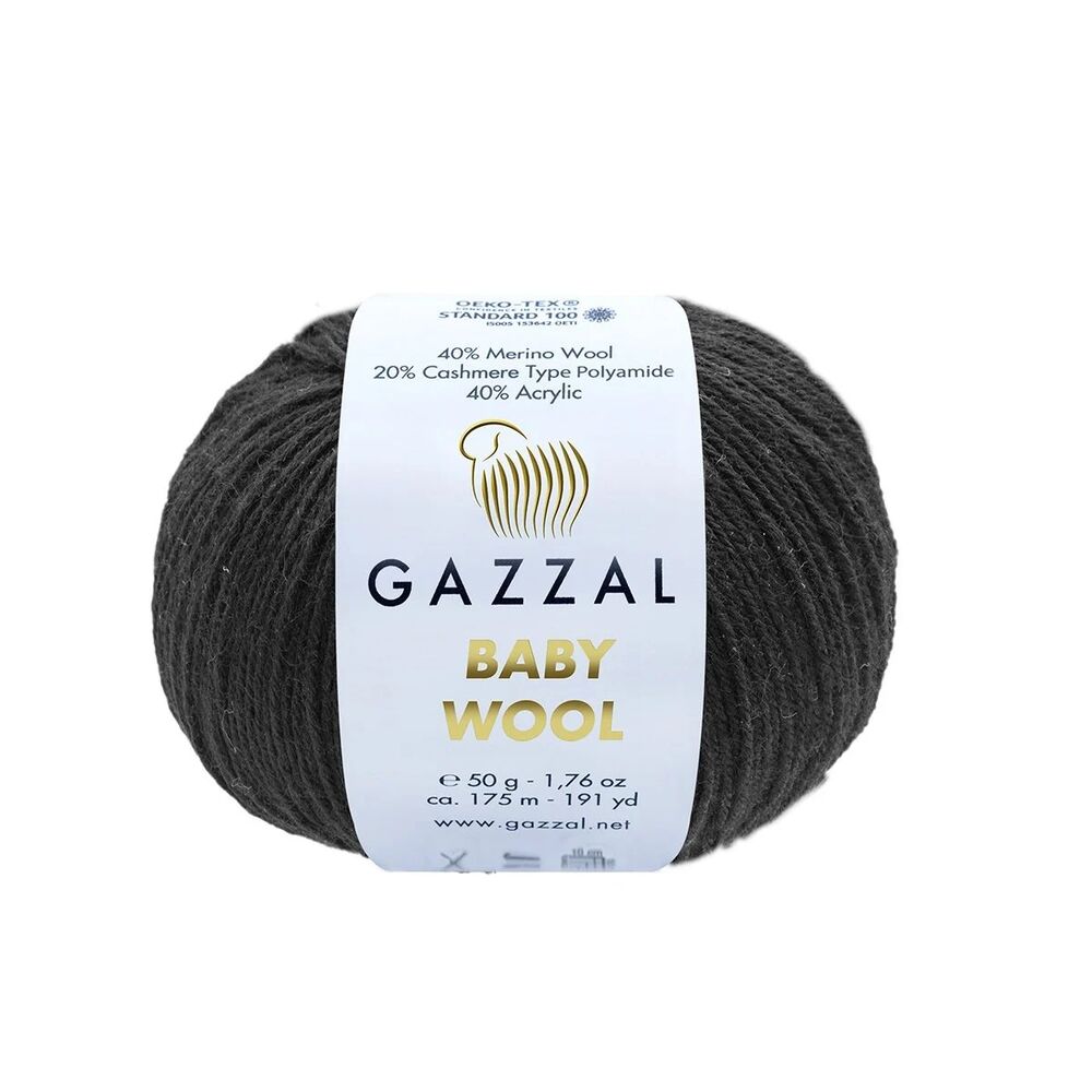 Пряжа Gazzal Baby Wool /Чёрный 803