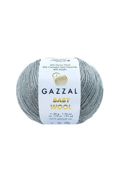 Gazzal - Пряжа Gazzal Baby Wool /Серый 818