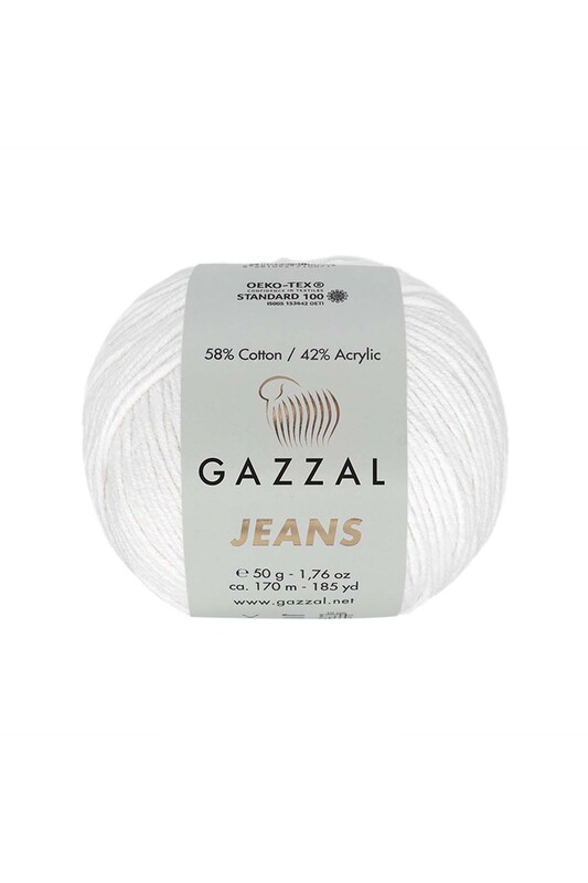 Gazzal - Пряжа Gazzal Jeans /Белое облако 1119