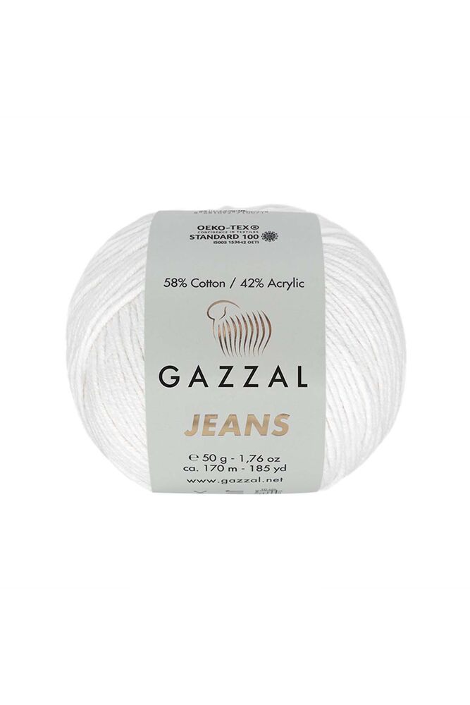 Пряжа Gazzal Jeans /Белое облако 1119