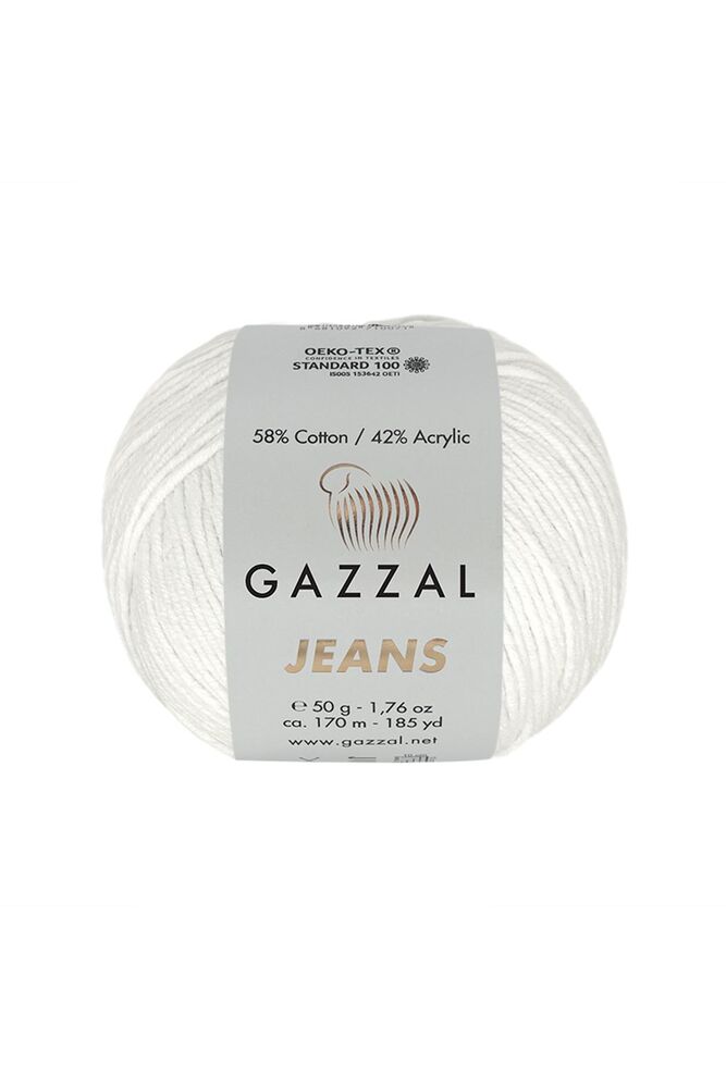 Пряжа Gazzal Jeans /Белый брилиант 1101