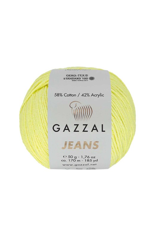 Gazzal - Пряжа Gazzal Jeans 50 г./Жёлтый 1102