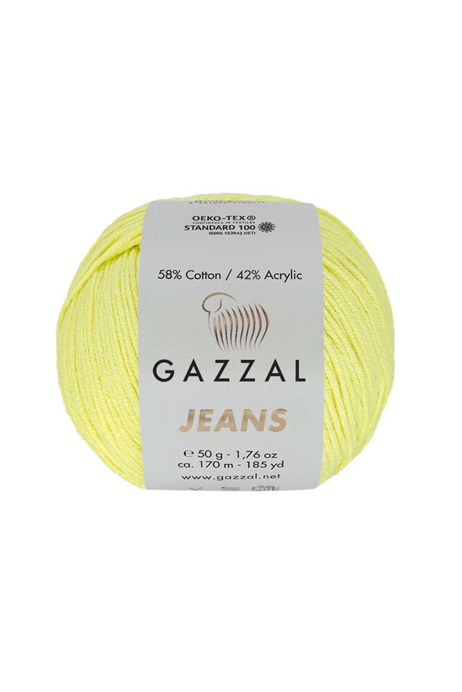 Пряжа Gazzal Jeans 50 г./Жёлтый 1102