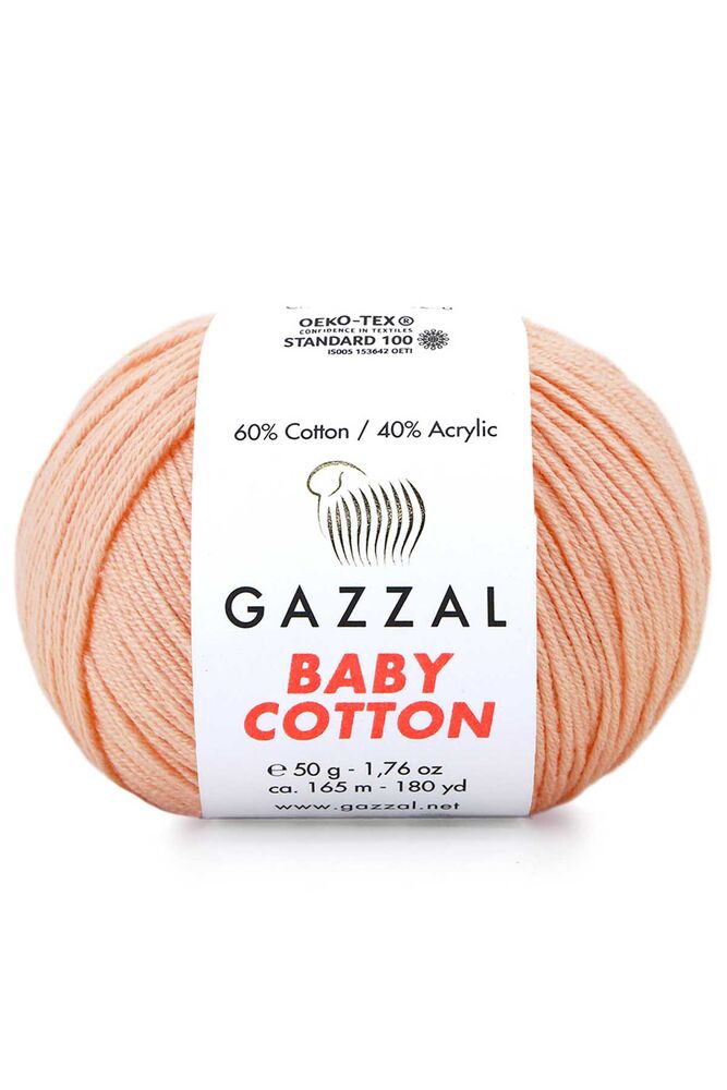 Пряжа Gazzal Baby Cotton /Светлый лосось 3412