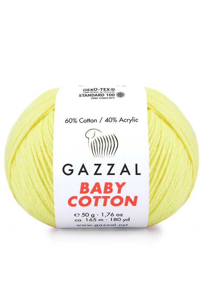 Пряжа Gazzal Baby Cotton /Жёлтый 3413