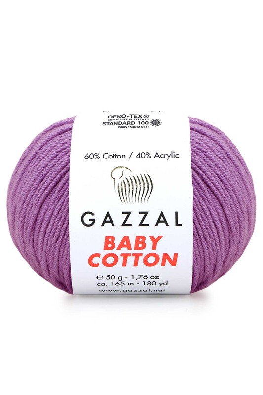 Пряжа Gazzal Baby Cotton /Лиловый 3414 - Thumbnail