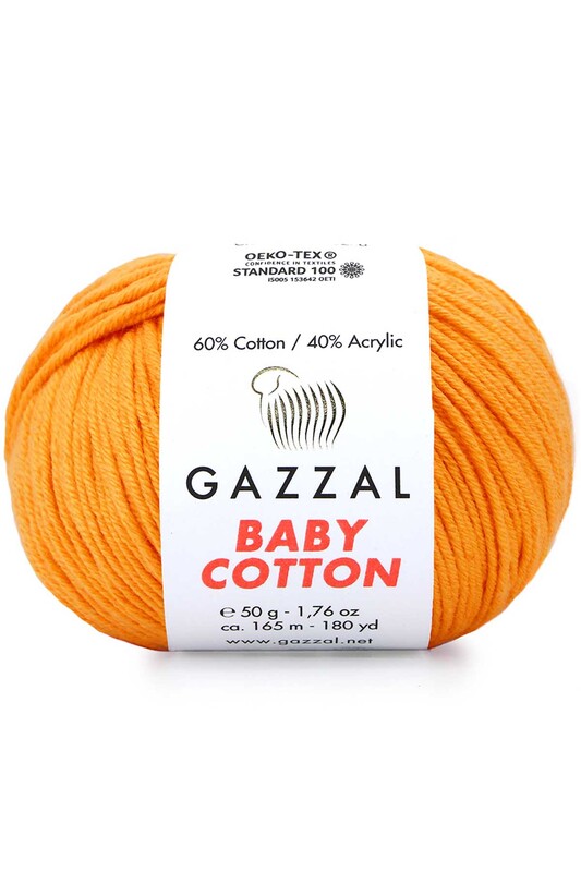 Пряжа Gazzal Baby Cotton /Светло-оранжевый 3416 - Thumbnail