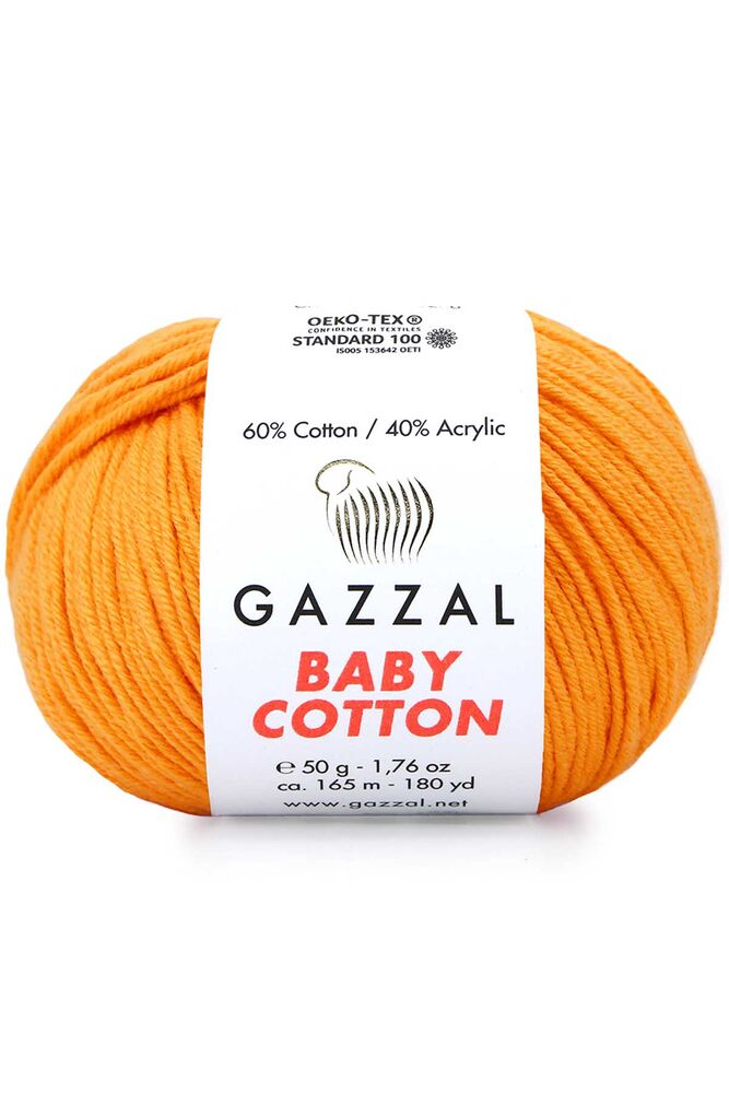 Пряжа Gazzal Baby Cotton /Светло-оранжевый 3416