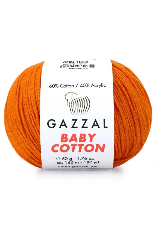Gazzal - Пряжа Gazzal Baby Cotton /Оранжевый 3419