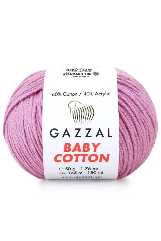 Пряжа Gazzal Baby Cotton /Розовая орхидея 3422 - Thumbnail