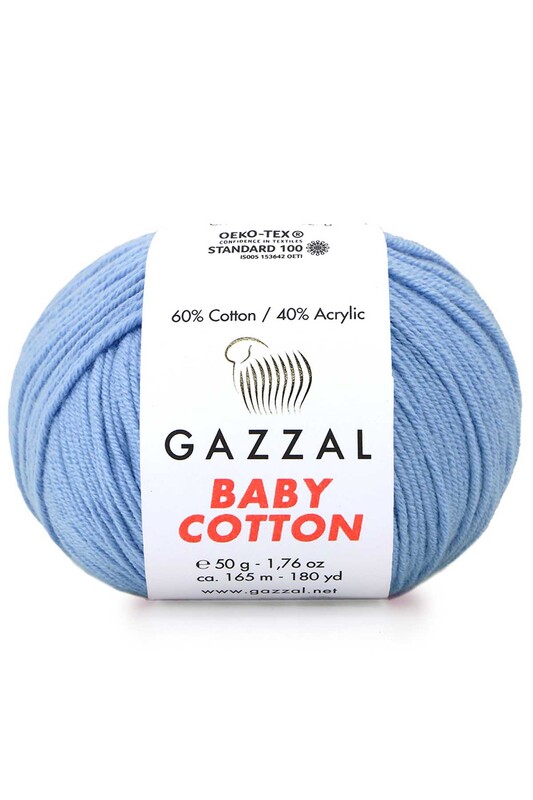 Gazzal - Пряжа Gazzal Baby Cotton /Светло-голубой 3423