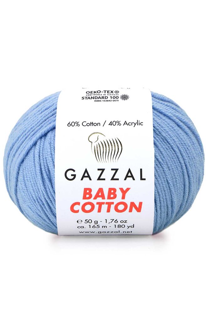 Пряжа Gazzal Baby Cotton /Светло-голубой 3423
