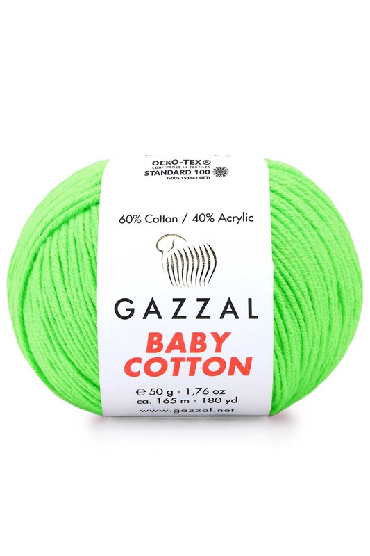 Gazzal - Пряжа Gazzal Baby Cotton/Салатовый 3427