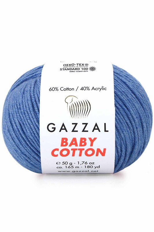 Gazzal - Пряжа Gazzal Baby Cotton /Тёмно-голубой 3431