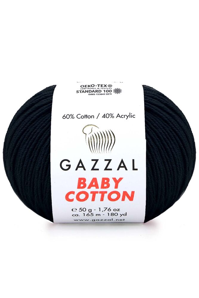 Пряжа Gazzal Baby Cotton /Чёрный 3433