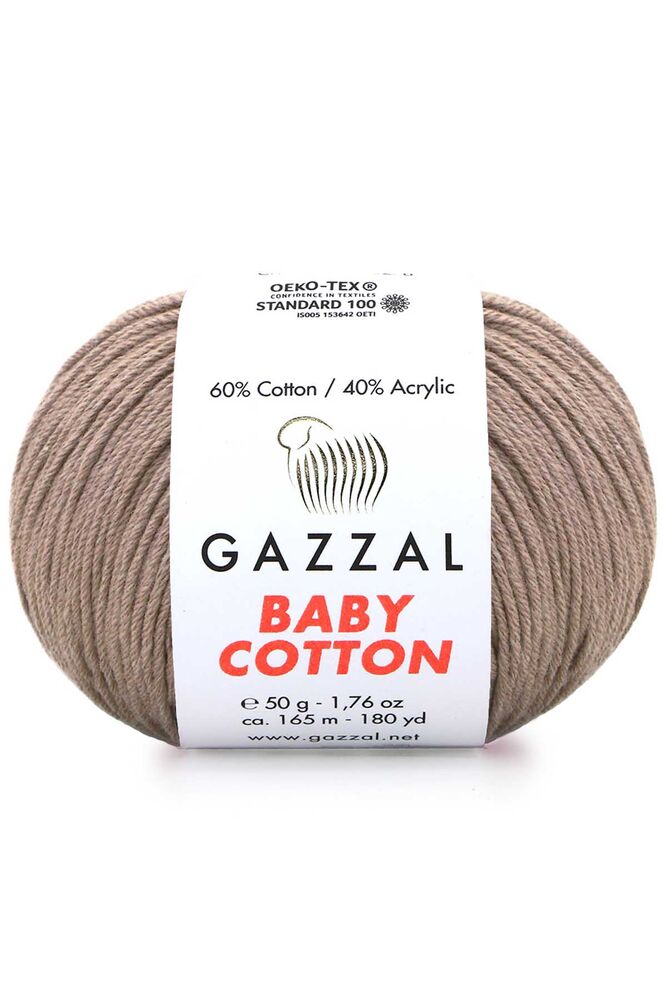 Пряжа Gazzal Baby Cotton /Коричнево-бежевый 3434