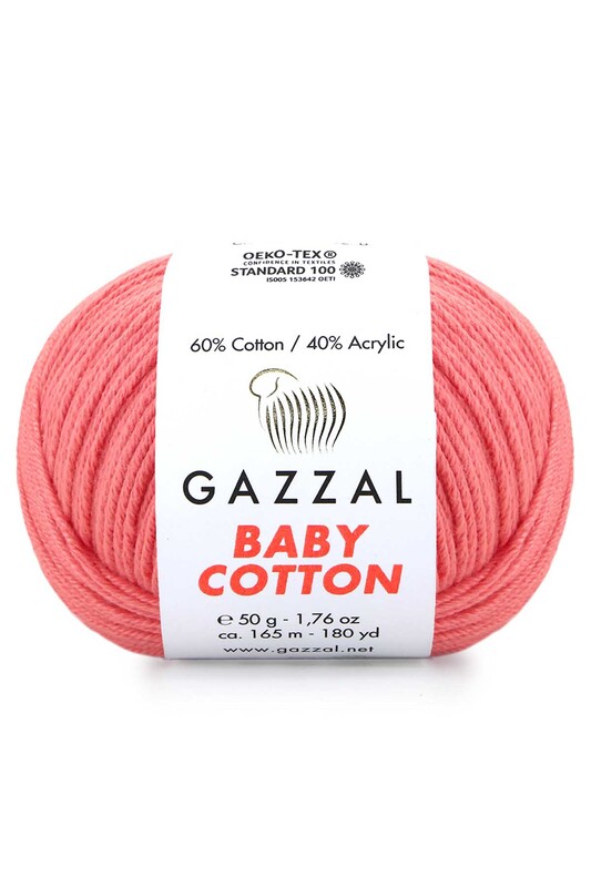 Gazzal - Пряжа Gazzal Baby Cotton /Светлый коралл 3435