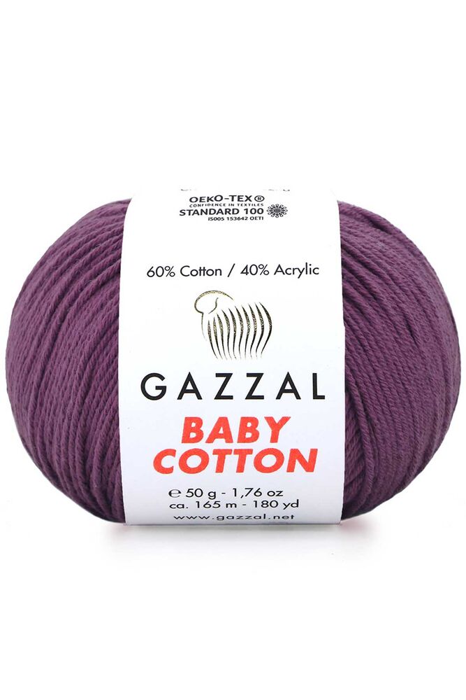 Пряжа Gazzal Baby Cotton /Светлый баклажан 3441