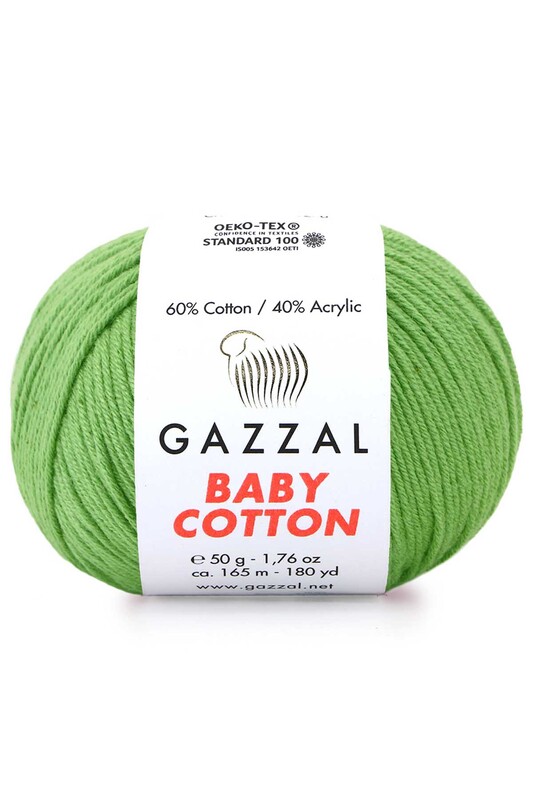 Пряжа Gazzal Baby Cotton /Светло-зелёный 3448 - Thumbnail