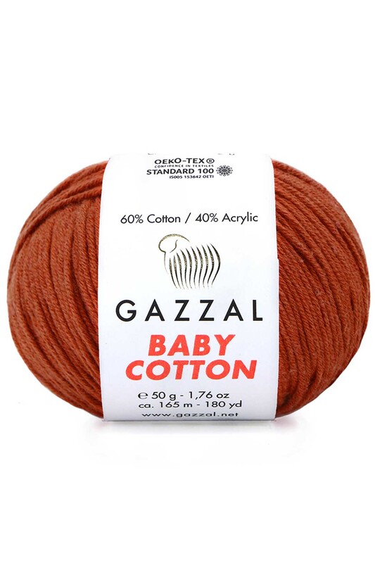 Пряжа Gazzal Baby Cotton /Жёлто-коричневый 3453 - Thumbnail